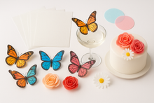 Load image into Gallery viewer, 0.4 mm edible wafer sheet for drinks topper and cake decorations like butterflies flowers etc
