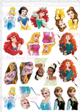 Load image into Gallery viewer, Edible Disney Princesses Cake Toppers - 19 Princess Set