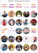 Load image into Gallery viewer, Edible Cupcake/Cookies Toppers