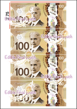 Load image into Gallery viewer, Edible $100 Canadian Bill Cake Topper - Money Theme Decorations