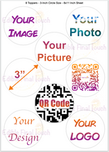 Load image into Gallery viewer, Edible Cupcake/Cookies Toppers