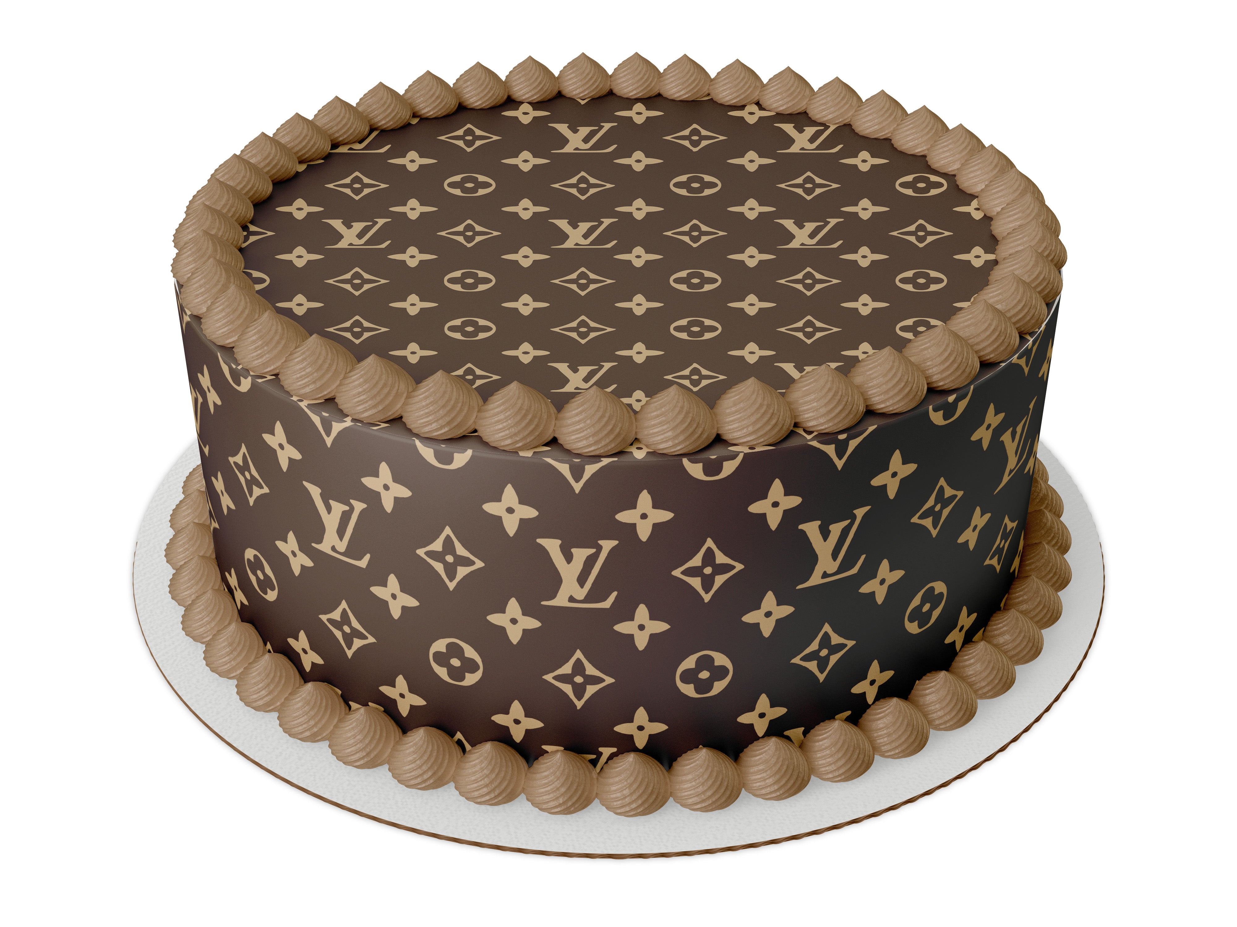 Louis Vuitton Pattern Edible Cake Toppers, Edible Picture