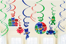 Load image into Gallery viewer, PJ Masks Hanging Swirl Birthday Party Decorations Canada - Complete Set