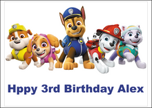 Load image into Gallery viewer, "Edible Paw Patrol cake topper for kids birthday celebration"