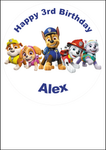 Load image into Gallery viewer, "Edible Paw Patrol cake topper for kids birthday celebration"