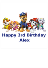 Load image into Gallery viewer, "Edible Paw Patrol cake topper for kids birthday celebration"