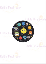 Load image into Gallery viewer, Edible Solar System Cake Topper - Space Theme Birthday