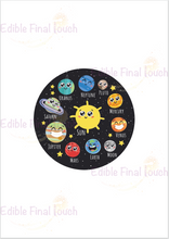 Load image into Gallery viewer, Edible Solar System Cake Topper - Space Theme Birthday