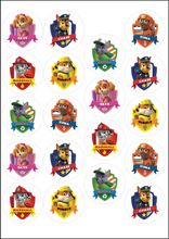 Load image into Gallery viewer, "Paw Patrol cupcake toppers featuring Chase Marshall and Skye"