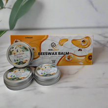 Load image into Gallery viewer, 3 pack beeswax balms for your lips and skin
