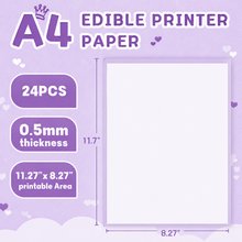 Load image into Gallery viewer, Premium Blank A4 Icing Sheets for Edible Printing – 24 per Pack
