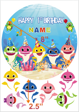 Load image into Gallery viewer, Baby Shark theme cake topper
