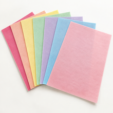 Load image into Gallery viewer, Illustrative fan of pastel-coloured edible wafer sheets in pink, blue, lilac, green, yellow and peach; sold individually
