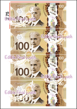 Load image into Gallery viewer, Edible $100 Canadian Bill Cake Decorations
