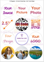 Load image into Gallery viewer, Edible Cupcake/Cookies Toppers
