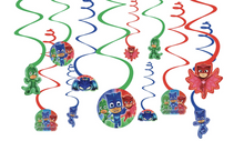 Load image into Gallery viewer, PJ Masks Hanging Swirl Birthday Party Theme Decorations
