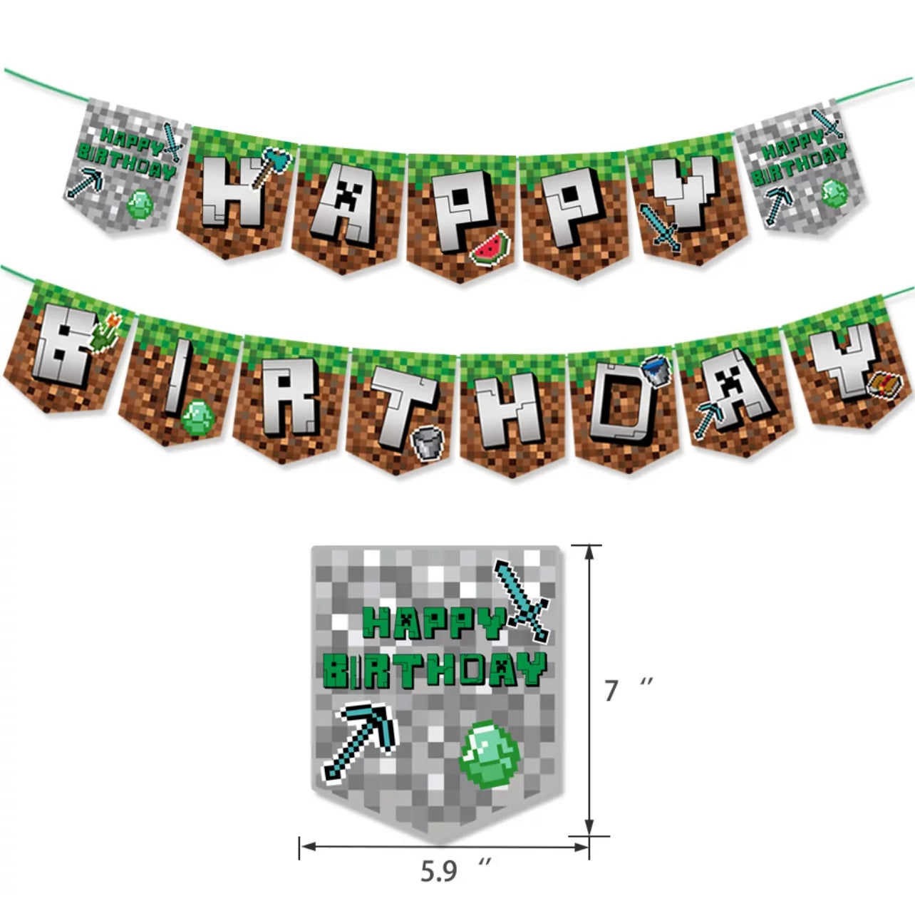 happy birthday banner minecraft